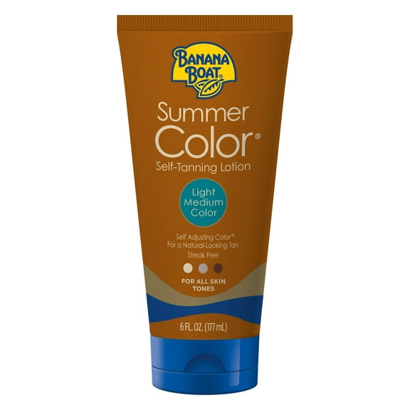 Banana Boat Summer Color Self Tanning Lotion, Light Medium Self Tanner Lotion, 6 fl oz