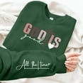 thumbnail image 4 of Women's Sweatshirts Pullover Shirts Fashion Floral Printed Loose Long Sleeve Round Neck Hoodless Pullover Stylish and Comfortable Hoodies Fall Trendy Outfits 2025 Winter Sweater Dark Green-S, 4 of 5