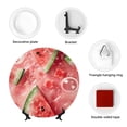 thumbnail image 4 of Honeii Refreshing Watermelon Slices Print Elegant Bone China Decorative Plate, Porcelain Plate,Art Crafts,Ceramic Ornaments for Home Office Wall Decor-7in, 4 of 5