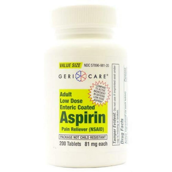 Gericare Aspirin EC 81mg Tabs (Bottle of 200)