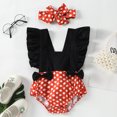 thumbnail image 3 of Infant Baby Girls Mermaid Romper Bodysuit Headband Clothes 2Pcs Outfit Set, 3 of 7