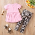 thumbnail image 6 of kaprioy Toddler Baby Girls Summer Outfits 18 24 Months 2T 3T 4T 5T 6T Cartoon Print Peplum Tee and Leggings 2 Piece Playwear, 6 of 7
