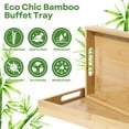 thumbnail image 4 of Bamboo Trays for Serving Food - 3 Pack Bamboo Wooden Serving Trays with Handles - Rectangular Bamboo Food Tray Set (Large, Medium, Small ) for Breakfast, Lunch, Dinner, Snack, Party, Bed, 4 of 9