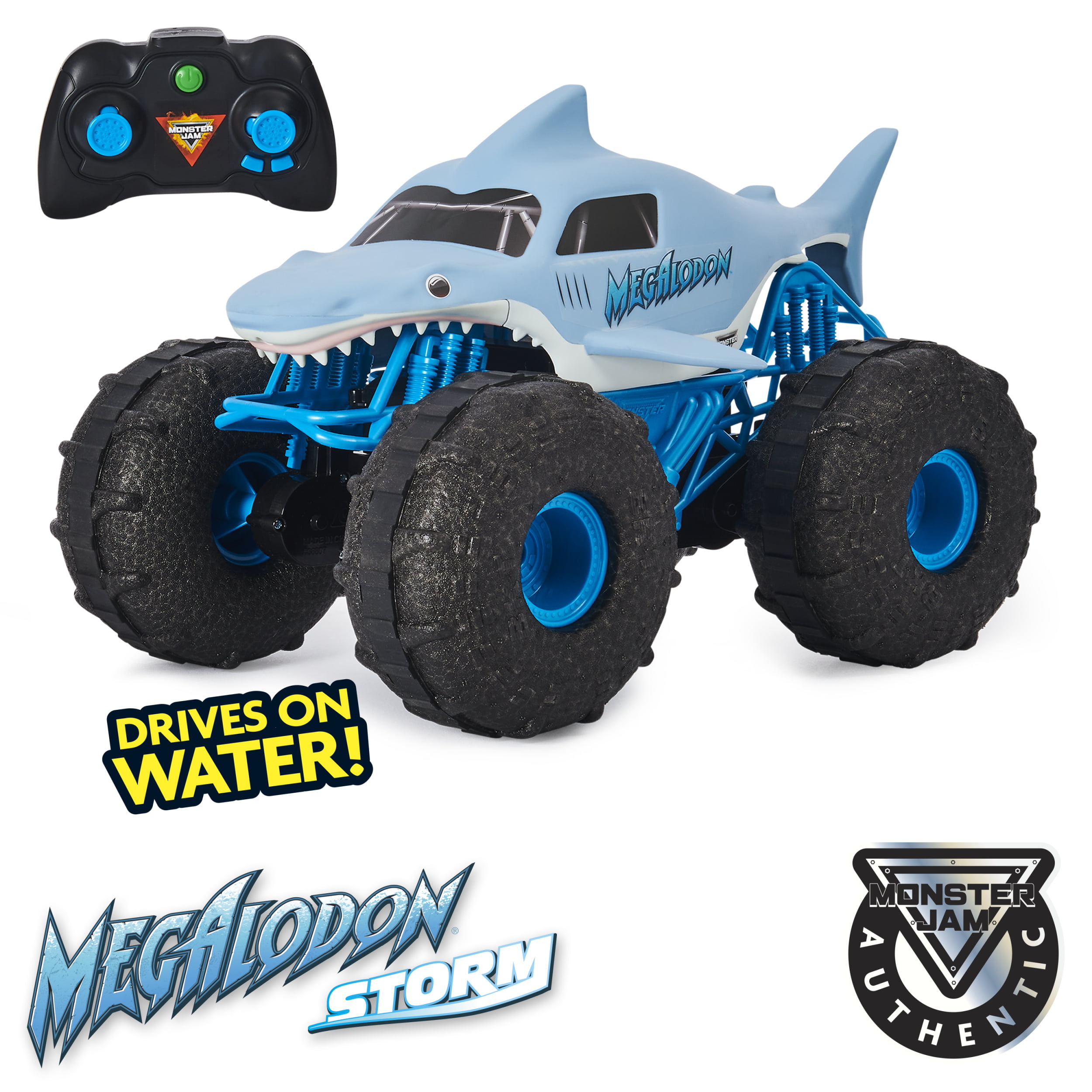 Photo 1 of ***scratches on tires** Monster Jam Official Megalodon Storm All-Terrain Remote Control Monster Truck - 1:15 Scale