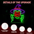 thumbnail image 6 of UPONRAY Witch Hat Ghost Neon Sign Halloween Neon Signs for Wall Decor Dimmable Halloween Decorations Ghost With Witch Hat,Neon Halloween Light for Window Bedroom Bar Party Decor, 6 of 6