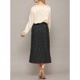 thumbnail image 3 of MBJ WB2383 Womens High Waist Polka Dot Pleated Skirt Midi Swing Skirt with Pockets L BLACK_POLKA, 3 of 6