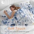 thumbnail image 5 of Blue Floral Spring Bedding 3 Piece Duvet Cover Set Queen Size, Summer Botanical Pastoral Soft Microfiber Comforter Cover with Zipper Closure & Pillowcases, Wrinkle & FadeResistant Quilt Cover, 5 of 9