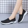 thumbnail image 3 of IUJSOY Womens Casual Slip on Walking Tennis Shoes Lightweight Low Top Knit Loafer Sneakers, 3 of 7