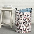 thumbnail image 5 of Laundry Basket, Boston Terrier French Bulldog Stripe Laundry Hamper Waterproof Laundry Bag Clothes Hamper Laundry Bin with Handles for Bedroom, Living Room, Kids Room, 5 of 6