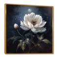 thumbnail image 2 of Designart "White Flower Under The Dark Silver Moon" Poppies Floater Framed Canvas Art Print, 2 of 5