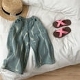 thumbnail image 4 of Girls Jeans Denim Elastic Wasit Wide Leg Loose Straight Tie Dyed Pants 1-7 Years, 4 of 8