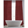 thumbnail image 5 of Wine Red Linen Sheer Curtains 84 inches Long, Farmhouse Pure Color Country Farm Light Filtering Sheer Window Curtains Rod Pocket Voile Drapes for Bedroom Living Room, 2 Panels 52"W x 84"L, 5 of 7