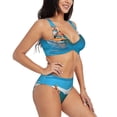 thumbnail image 6 of PAYOHTO Women's Cross Front Bikini Set with High Elasticity Soft Padding Surfing Kid Bathing Suit Crop Top Swimsuit, 6 of 9