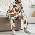 thumbnail image 7 of Kdxio Roosters and Chickens Men’s Pajama Set Pajamas For Men 2 Piece PJ Set with Men Pajama Pants and Long Sleeve T-Shirt Lounge Set-Large, 7 of 7
