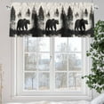 thumbnail image 5 of Brown Bear Forest Silhouette Valances for Windows, 60 x 18in, Vintage Animal Tree Rod Pocket Kitchen Valance Curtain Light Filtering Window Treatments for Living Room Bedroom, 1 Panel, 5 of 7