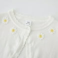 thumbnail image 3 of GYRATEDREAM Girls' Knitted Bolero Cardigan Sweater Kids Long Sleeve Button Closure Cropped Knitwear Cover Up for 7-8Y White, 3 of 10