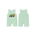 thumbnail image 2 of Rovasas Baby Boys Jumpsuit, Sleeveless Stripes Embroidery Truck Pumpkin Romper, 2 of 9