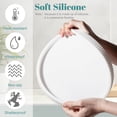 thumbnail image 4 of Silicone Bathroom Tray Round Kitchen Counter Organizer Decorative Vanity Accessories Coffee Table Decor for Perfume, Candle, Soap Dish, 9 Inch, White, 4 of 14