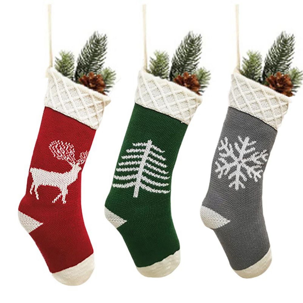 Anroll 3 Pack Christmas Stockings 18 inches Large Stockings for Home  Decorations : : Home