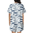 thumbnail image 3 of Lsque Blue Fish Women's Short-Sleeved Pajama Set - 2 Piece Soft and Lightweight Sleepwear Set-3X-Large, 3 of 9