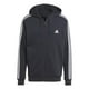 thumbnail image 2 of Sudadera con capucha adidas Essentials de forro polar con 3 rayas y cierre completo para hombre, color negro, 2 of 9