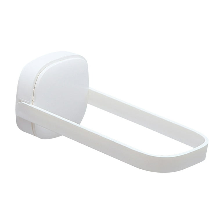 Foldable Hanger Storage Rack Wall Mounted Punch Free Clothes Hanger Holder White