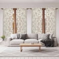 thumbnail image 6 of Beige Boho Kitchen Curtain for Berdoom Living Room Cafe 72 Inch Length, Middle Century Ethnic Vintage Abstract Tiers Curtains Light Filtering Drapes Rod Pocket Window Treatment 2 Panels 52"Wx72"L, 6 of 8