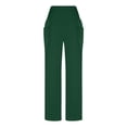 thumbnail image 5 of PWPSG Women's High Waist Crossover Slim Fit Flare Athletic Pants, High Stretch Yoga Trousers for Workout, Fitness & Active Lifestyle Green XL, 5 of 5