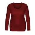 thumbnail image 2 of Emmalise Women's Plain Basic Cotton Spandex Scoop Neck Long Sleeve T Shirt, 2 of 6