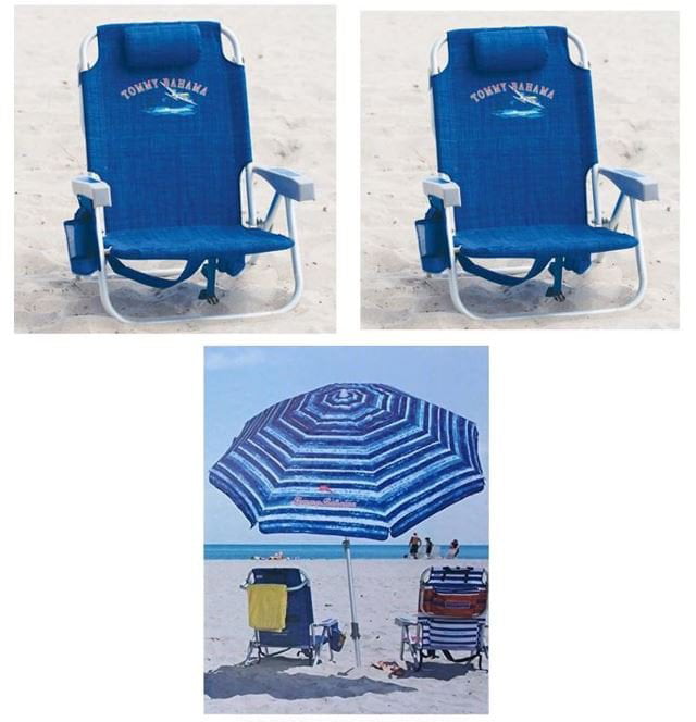 2 Tommy Bahama Backpack Cooler Beach Chairs 1 Beach