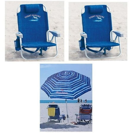 2 Tommy Bahama Backpack Cooler Beach Chairs 1 Beach Umbrella 2