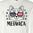 thumbnail image 4 of Inktastic 4th of July Meowica Cat in Flag Sunglasses Long Sleeve T-Shirt, 4 of 5