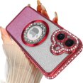 thumbnail image 1 of Compatible with iPhone 17 Magnetic Glitter Case Compatible with Magsafe Luxury Bling Rhinestone Case with Logo View Plating Sparkle Diamond Camera Lens Protection for Women Girls, 1 of 6