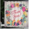 thumbnail image 4 of Ambesonne Flower Shower Curtain, Thank You Words Ceramic, 69"Wx75"L, Multicolor, 4 of 5