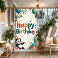 thumbnail image 6 of LUUFILx Panda Birthday Backdrop Banner for Kids Party Supplies Happy Birthday Decorations with Balloons and Flowers Party Decor Background Props, 6 of 9