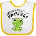 thumbnail image 3 of Inktastic Grandpa's Little Princess Cute Frog Girls Baby Bib, 3 of 4