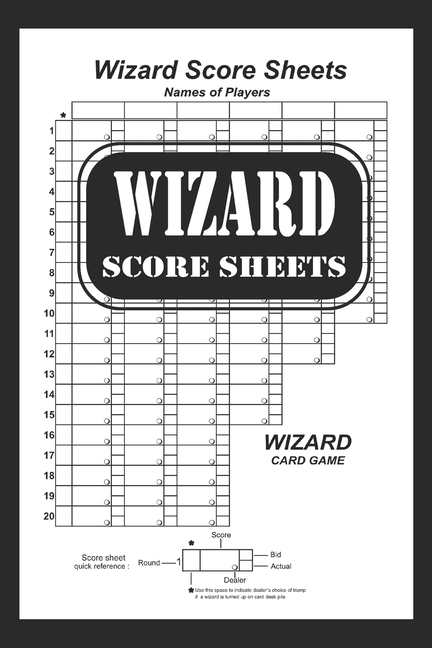 Wizard Score Sheets Wizard Card Game Score Pad Wizard Cards Game 