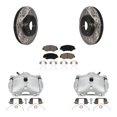 thumbnail image 1 of Transit Auto Front Disc Brake Coated Caliper Drilled Slotted Rotors and Ceramic Pads Kit for Car 2003-2011 Honda Element KCD-100077C, 1 of 11