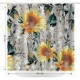thumbnail image 3 of Cortina de ducha floral para baño, antimoho, impermeable, lavable, estilo bohemio, de poliéster, con dobladillo con peso para bañeras, spas y baños húmedos., 3 of 5