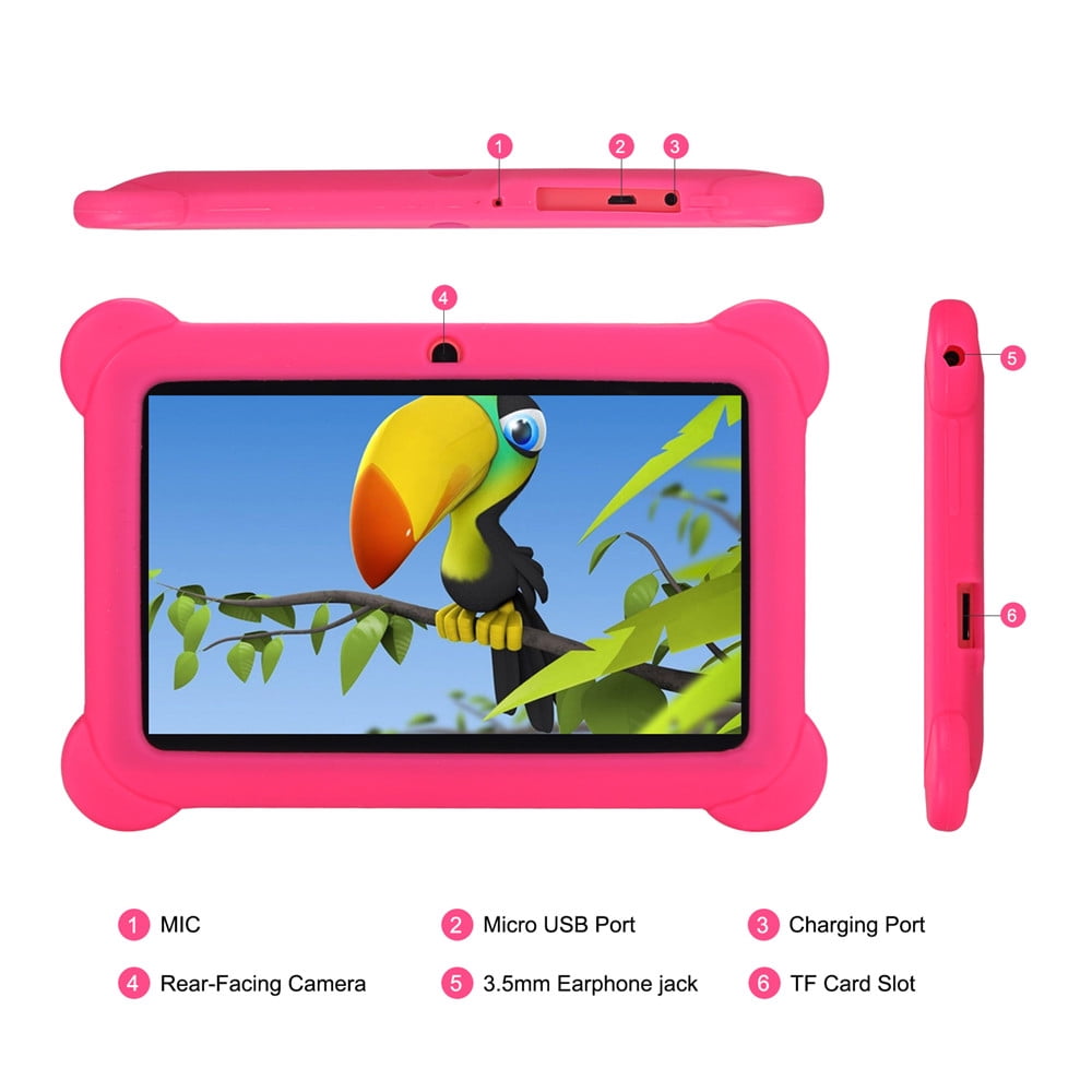 Tagital 7” Android Kids Tablet WiFi Camera for Children Infants Toddlers Kids Parental Control with Protective Case