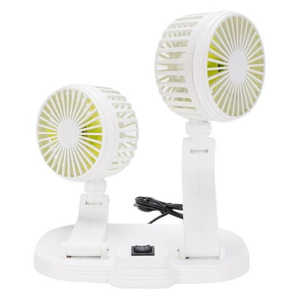 Ventilador De Automóvil USB De Doble Cabeza Para Camión SUV RV, Viento De 2 Velocidades, 360 Grados De Rotación, Ventilador Con Energía USB, Con Diseño Tranquilo Y Flexible,