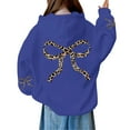 thumbnail image 4 of Mercatoo Hoodies for Girls Bow Graphic Oversized Leopard Hooded Sweatshirt Long Sleeve Cute Trendy Casual Pullover Tops, 4 of 7