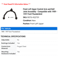 thumbnail image 2 of Front Left Upper Control Arm and Ball Joint Assembly - Compatible with 1989 - 1997 Ford Thunderbird - Moog, 2 of 2