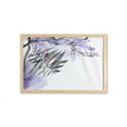 thumbnail image 1 of Watercolor Wall Art with Frame, Paint Splashes of Leaves in Violet Tones, Printed Fabric Poster for Bathroom Living Room, 35" x 23", Ceil Blue White, by Ambesonne, 1 of 2