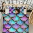 thumbnail image 3 of Mermaid Scales Pattern Duvet Cover and Pillowcase Set for Single Bedding, Bedroom Accessories for Kids Teens, 3 of 5