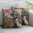 thumbnail image 3 of ONETECH Watercolor Elephant with Pillow Cover Traditional Art Mural Pillows Decorative Throw Pillows Farmhouse Decor for Home Cushion Case, 3 of 5