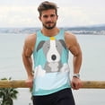 thumbnail image 6 of Uemuo Dog In Bathtub Pattern Men's Muscle Shirts Sleeveless Dry Fit Gym Workout Tank Top Lightweight Sports Tank Top Beach Tank Top, Loose-fit Sleeveless Shirt-Small, 6 of 7