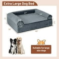 thumbnail image 4 of Pet Products Cooling Gel Memory Foam Dog Bed for Large Dogs w/ Removable Bolsters and Washable Cover, Gray, 4 of 9