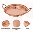 thumbnail image 4 of SINDA 9.4-Inch Copper Serving Tray with Handles,Decorative Trays,Breakfast Tray for Home Decor,Ottoman,Kitchen,Bathroom,Bar（Round）, 4 of 5