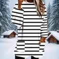 thumbnail image 2 of Women‘s Winter Warm Round Neck Side Pocket Printing Long Sleeved Thick Hood Top Outfits Fall Clothes Basic Winter Clothing, 2 of 9